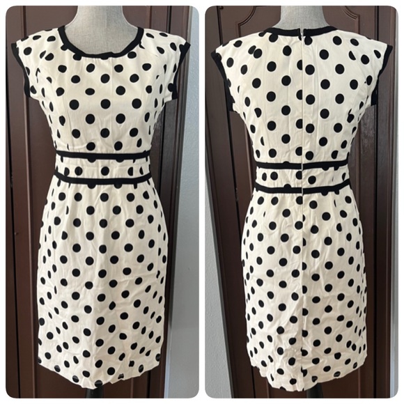 Jody California Dresses & Skirts - Vintage Jody California White Polka-Dot Sheath Dress